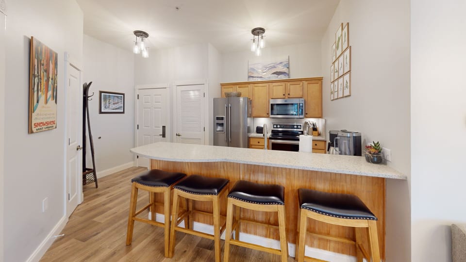 Indoors, Kitchen, Microwave, Oven, Refrigerator