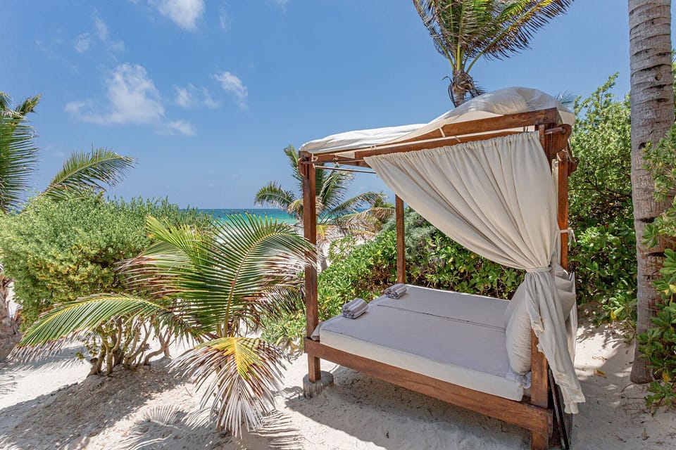Private beach, white sand