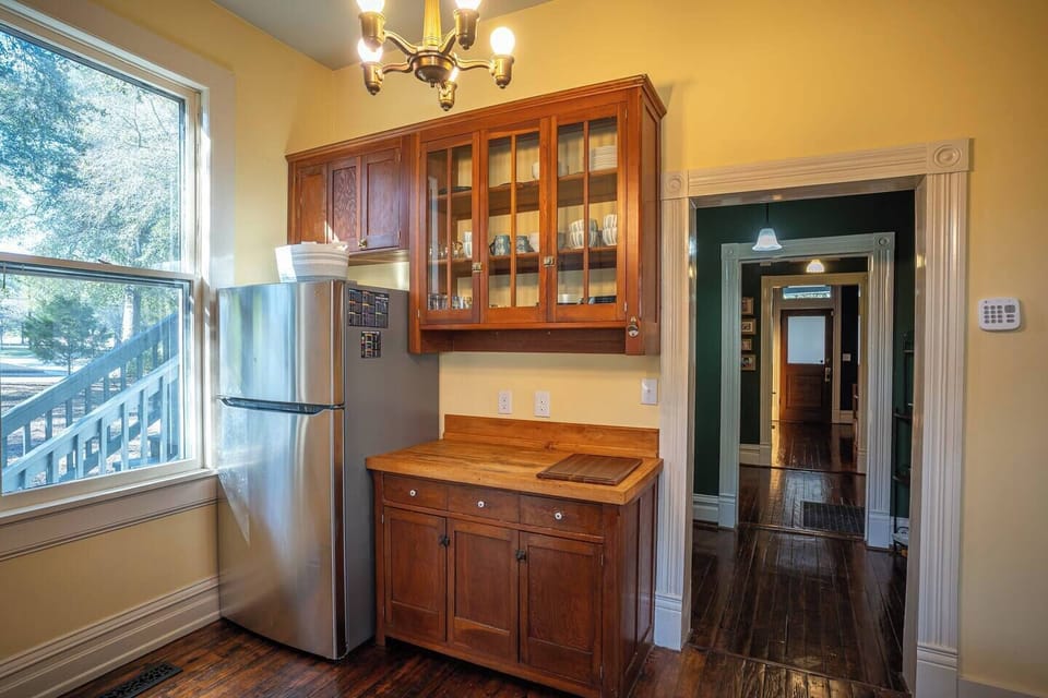 These cabinets are original to the house and are made from old growth Douglas Fir. 