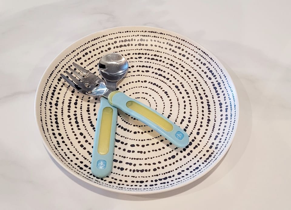Children dishware and utensils.