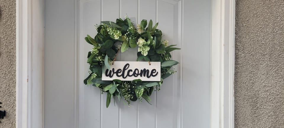 Front door will have a wreath.