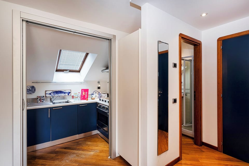 Apartment, City View | Private kitchen | Full-size fridge, microwave, oven, stovetop