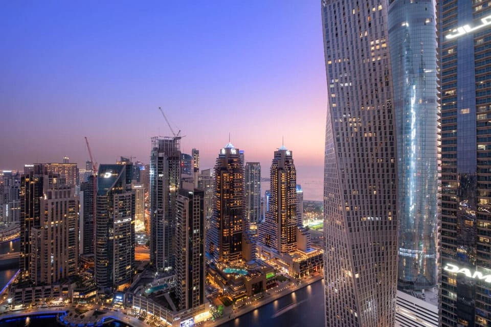 Skyline View: Marvel at dazzling city lights and serene sunsets from your private balcony!