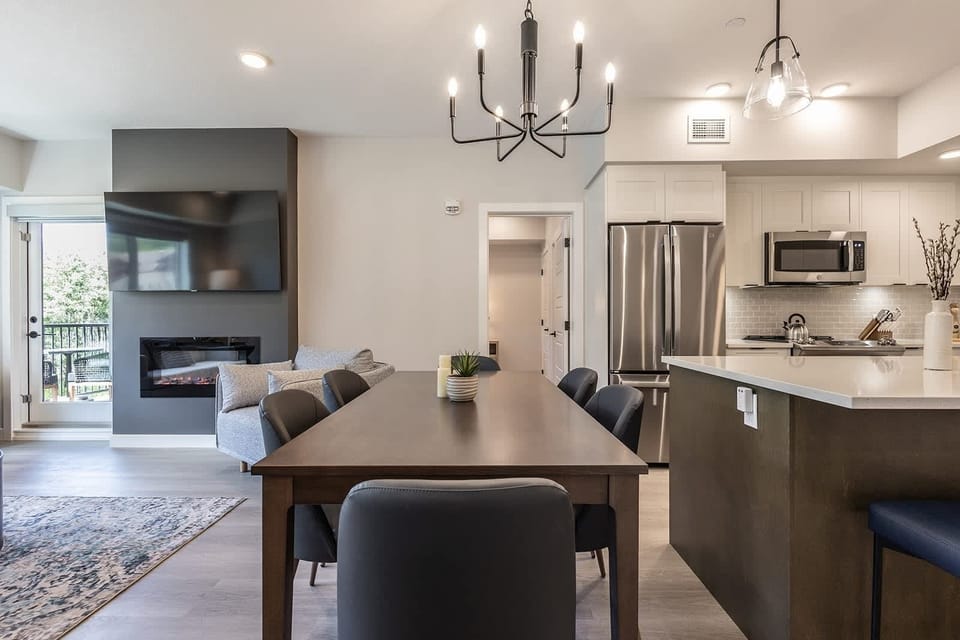Two king bedrooms are on either side of the apartment for extra privacy