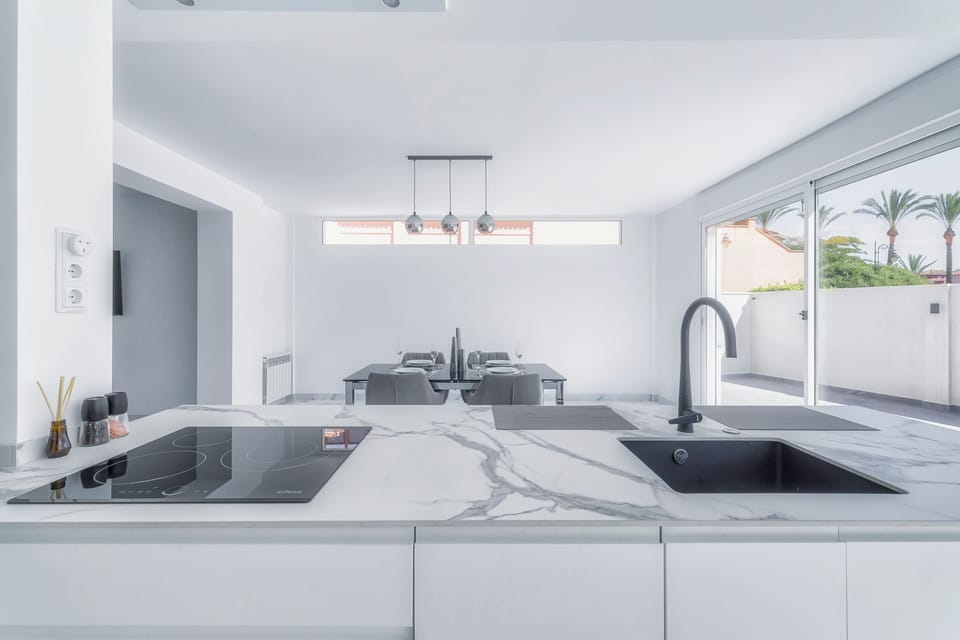 Villa | Private kitchen | Fridge, microwave, oven, stovetop