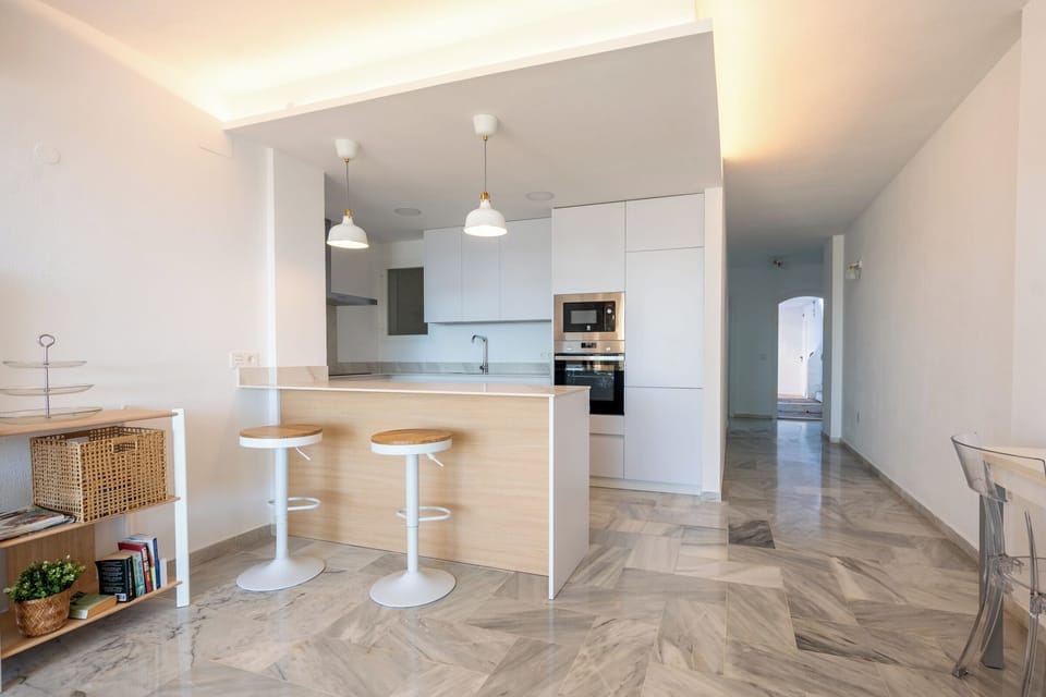 Apartment | Private kitchen | Fridge, microwave, oven, stovetop