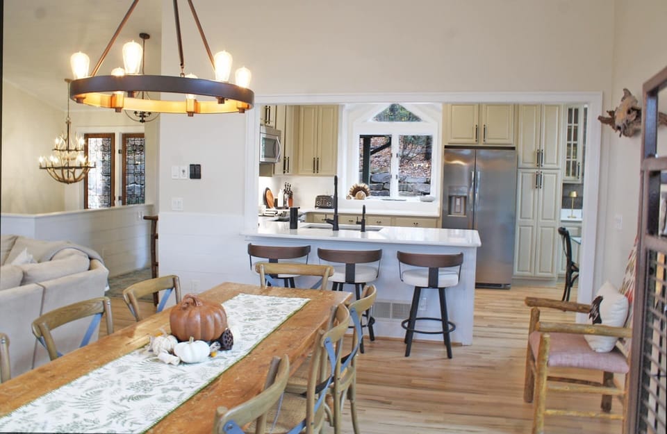 dining room and kitchen