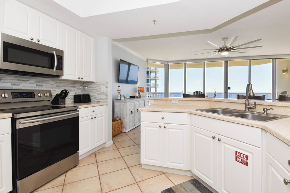 Silver Shells St. Croix 901 - Kitchen with Gulf View