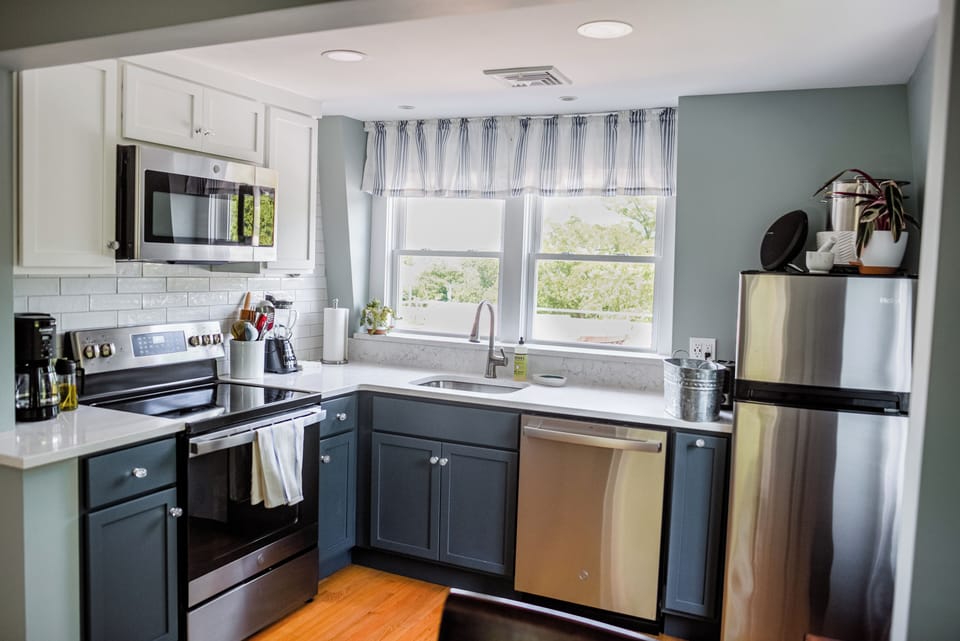 New stainless steel appliances.