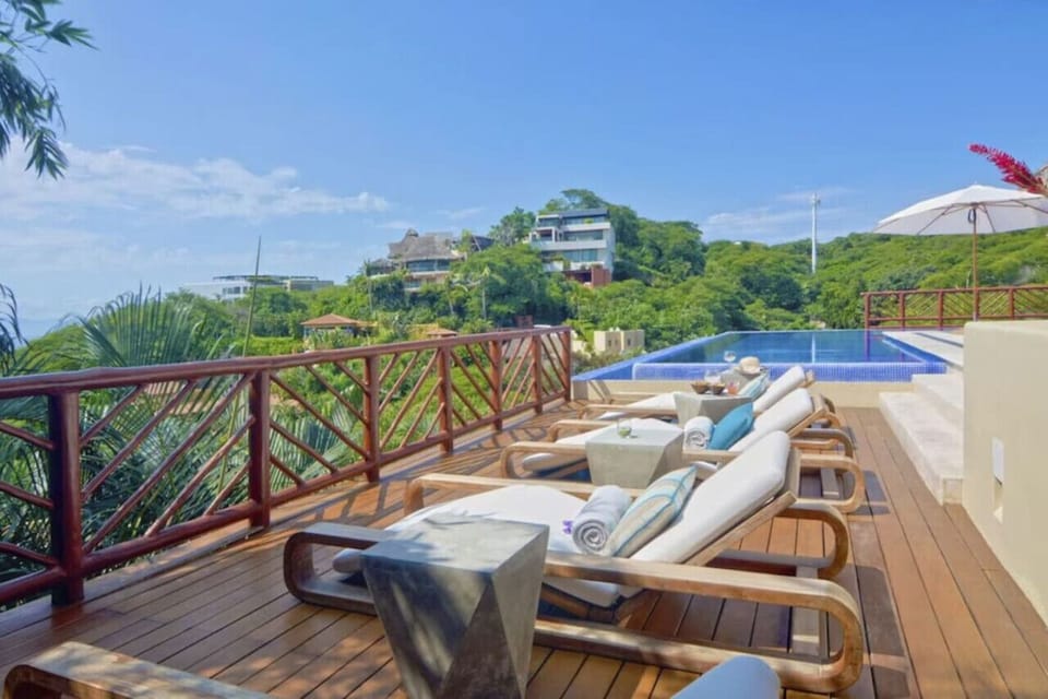 Pool with ocean views