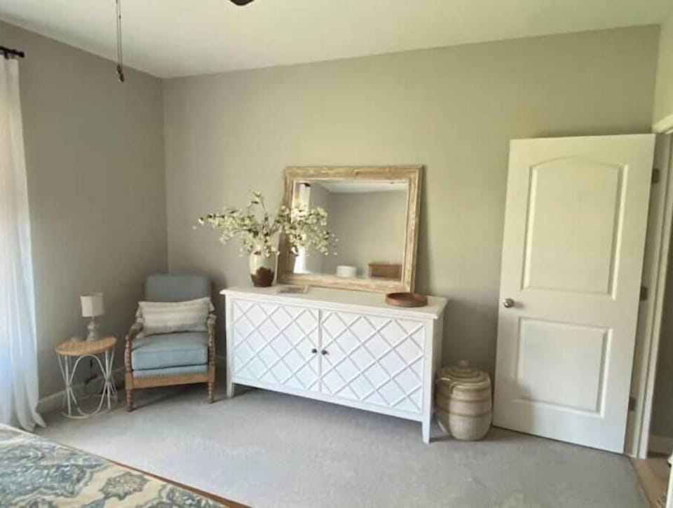 Master bed has storage cabinet & walk-in closet w/ full size washer & dryer.