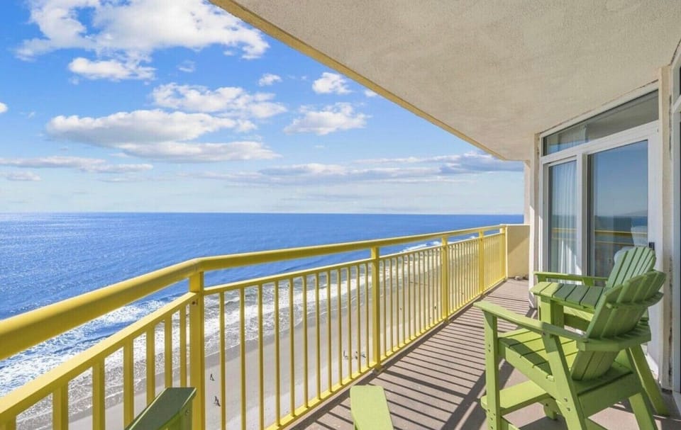 Balcony Ocean View From Living Room To The Right Of The Beach