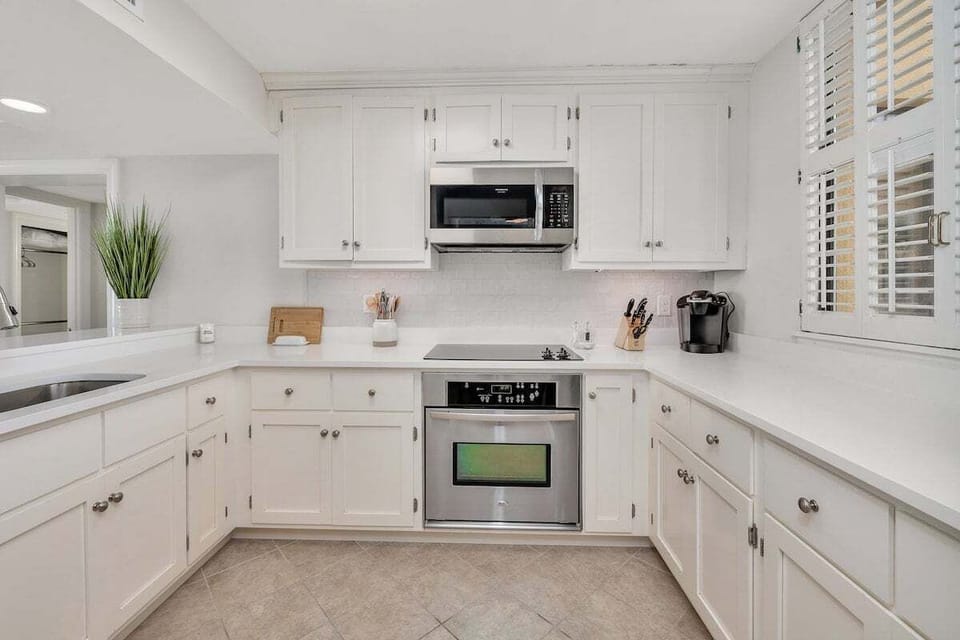 King and Prince 351 South Villas - Crisp White Kitchen with Updated Appliances