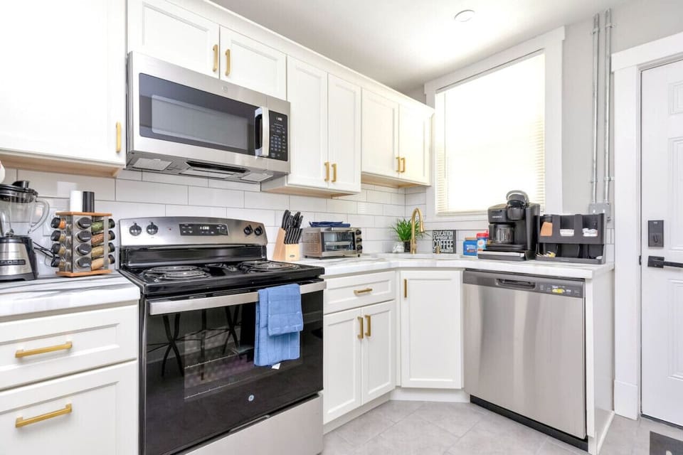 “Chef’s Chance”  Cook up a feast in the fully stocked kitchen, featuring a dual coffee maker, stove, dishwasher, microwave, and all the spices and essentials for your culinary adventures.