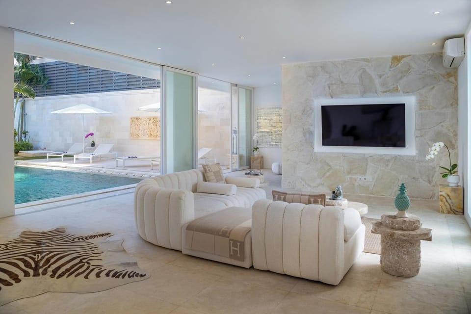 4BR Balinese Villa | Garden, Gym, BBQ, Chef on Request, Concierge | Living area | Flat-screen TV