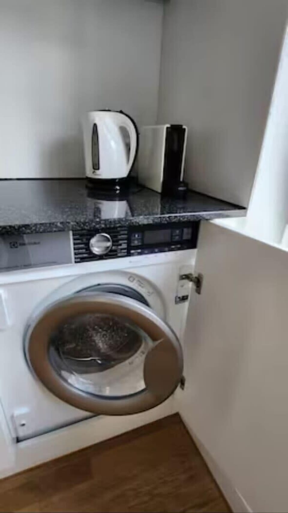 Apartment is equipped with washing machine with  dryer function for your exclusive use