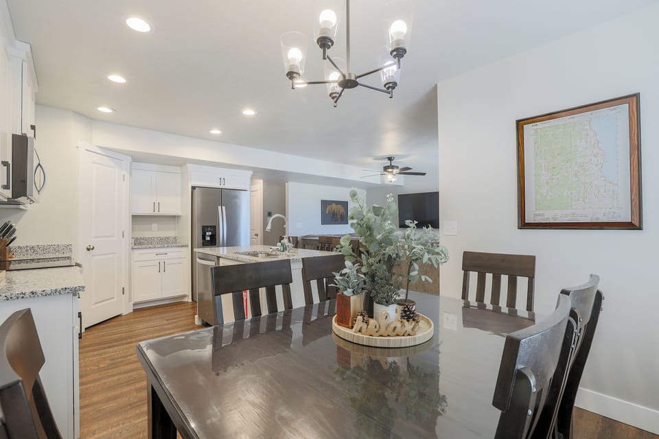 Dining Room, Kitchen, & Living Room