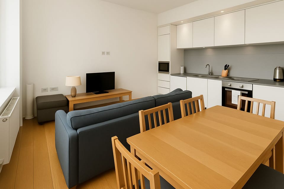Superior Apartment, 1 Double Bed | Living area | 35-inch TV with digital channels