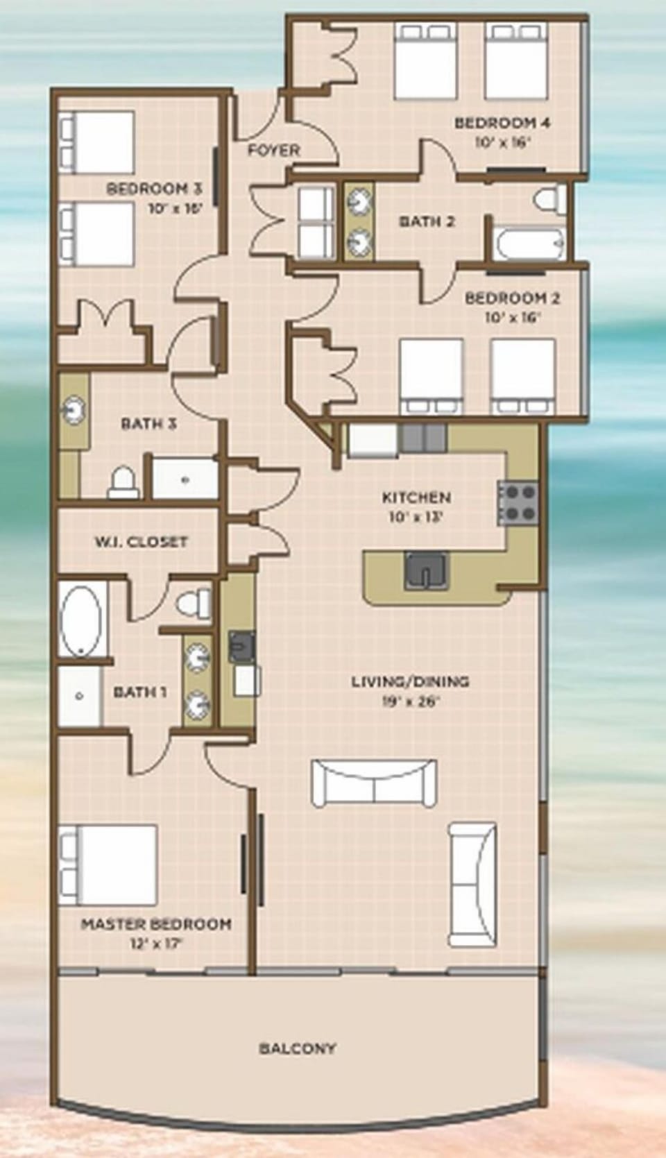 Condo, 4 Bedrooms | Property map