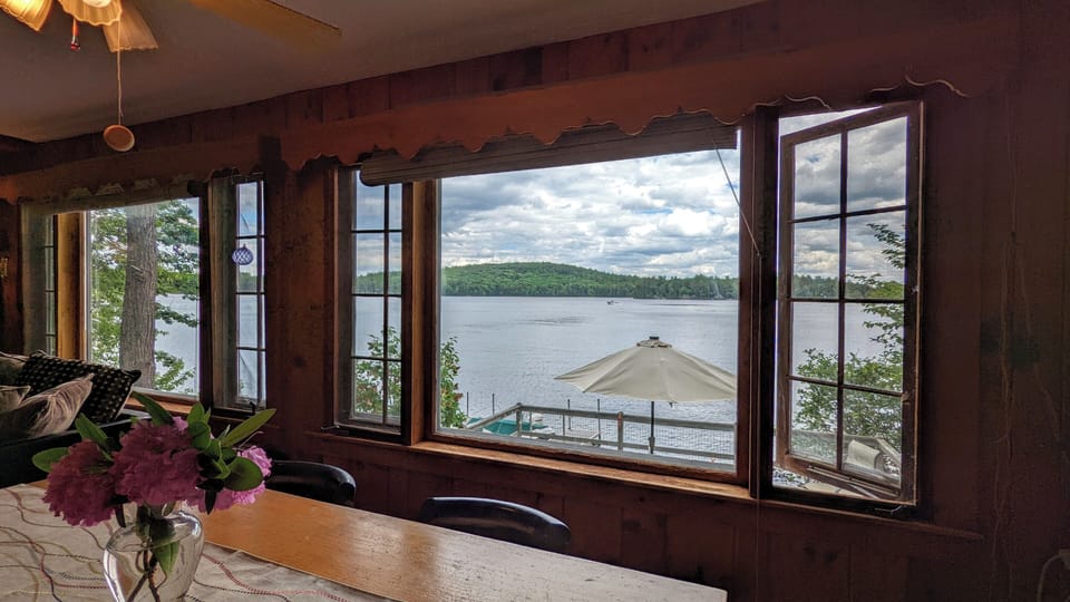Large windows giving you the lake views