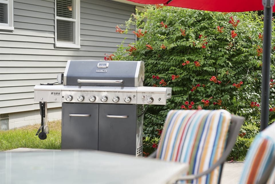 Outside BBQ grill area, ready for delicious meals and enjoyable gatherings in the fresh air