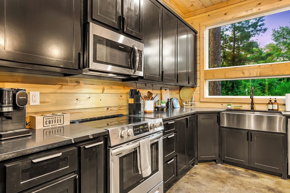 A functional kitchen with a modern, stylish touch