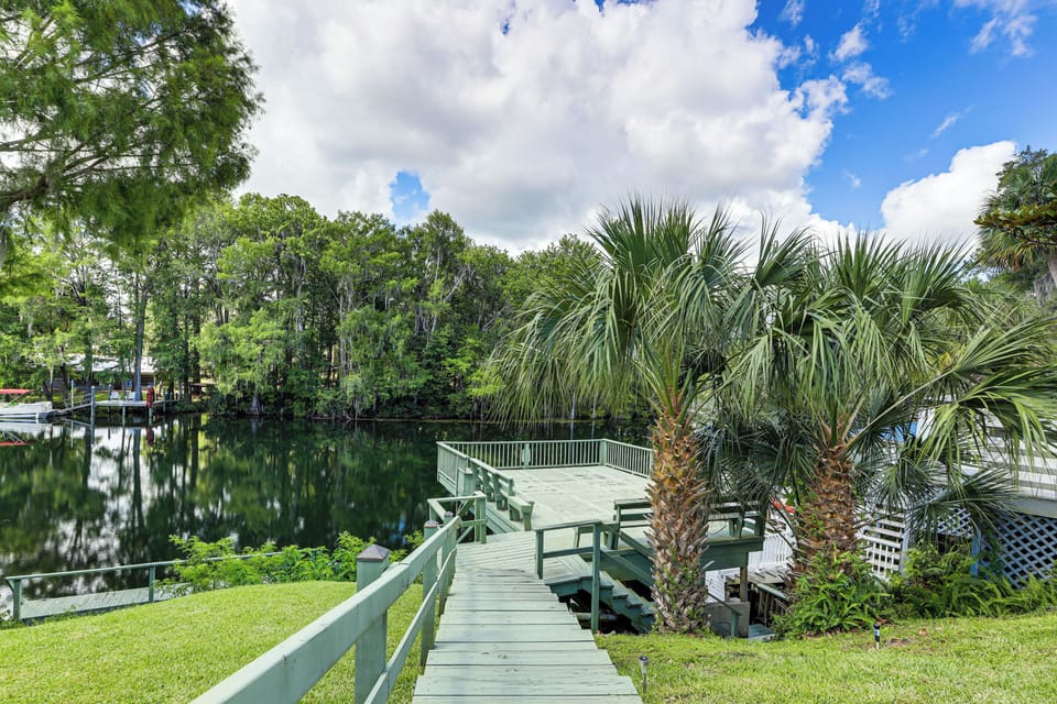 House Exterior | Private Boathouse w/ Dock | River Access