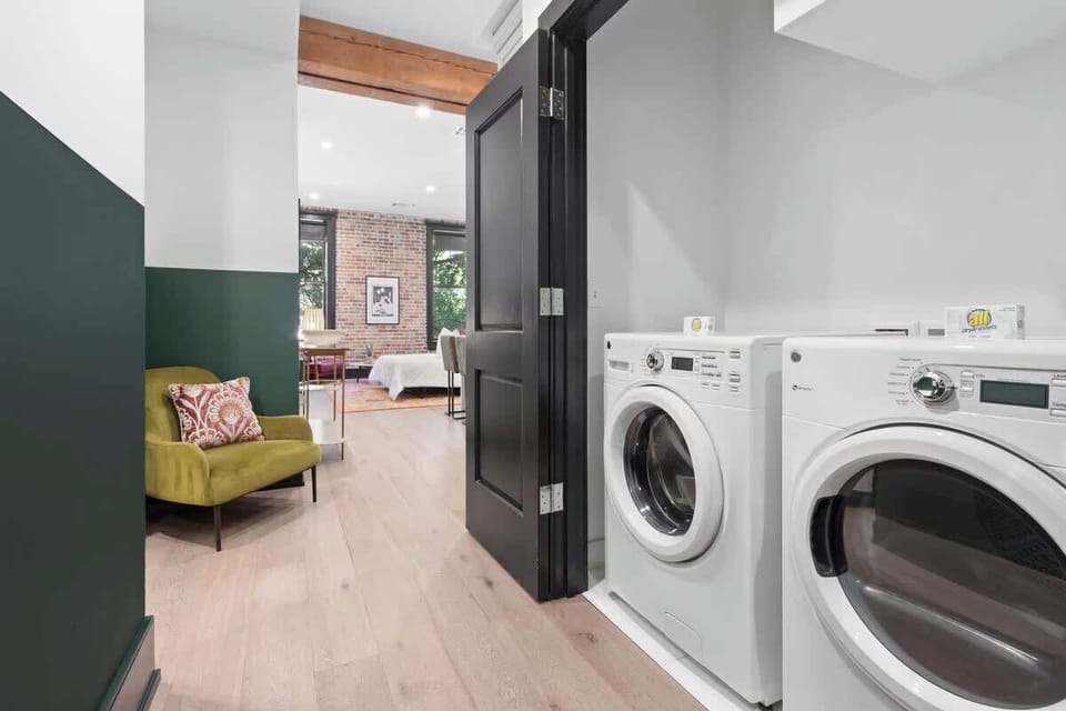 Take advantage of the in-suite washer and dryer—perfect for extended stays or refreshing clothes during your trip. A starter supply of laundry detergent is provided for your convenience