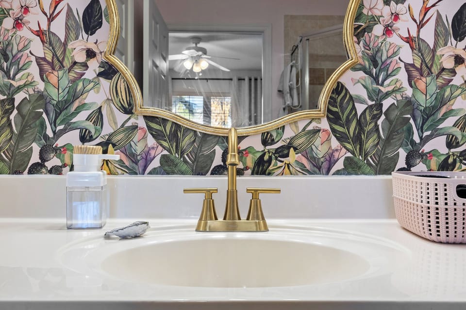 Bright and inviting bathroom with a modern touch.