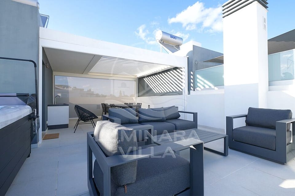 Rooftop lounge area