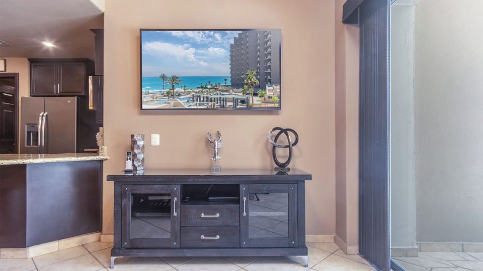 The TV and entertainment center