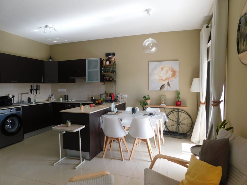 Comfort Apartment, Pool View | Private kitchen | Espresso maker, full-size fridge, microwave, oven
