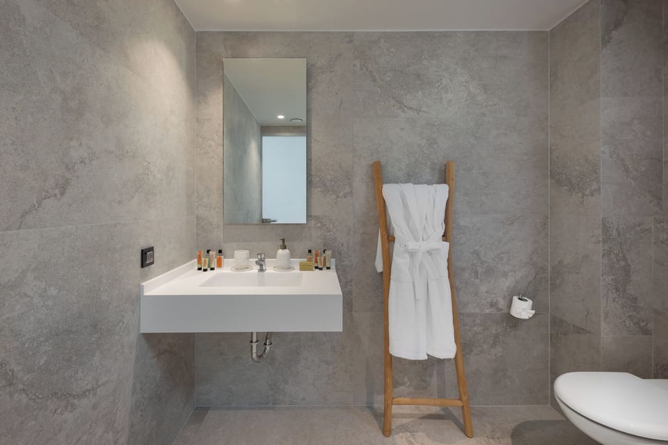 Standard Room, Balcony, Sea View | Bathroom | Shower, hair dryer, slippers, towels