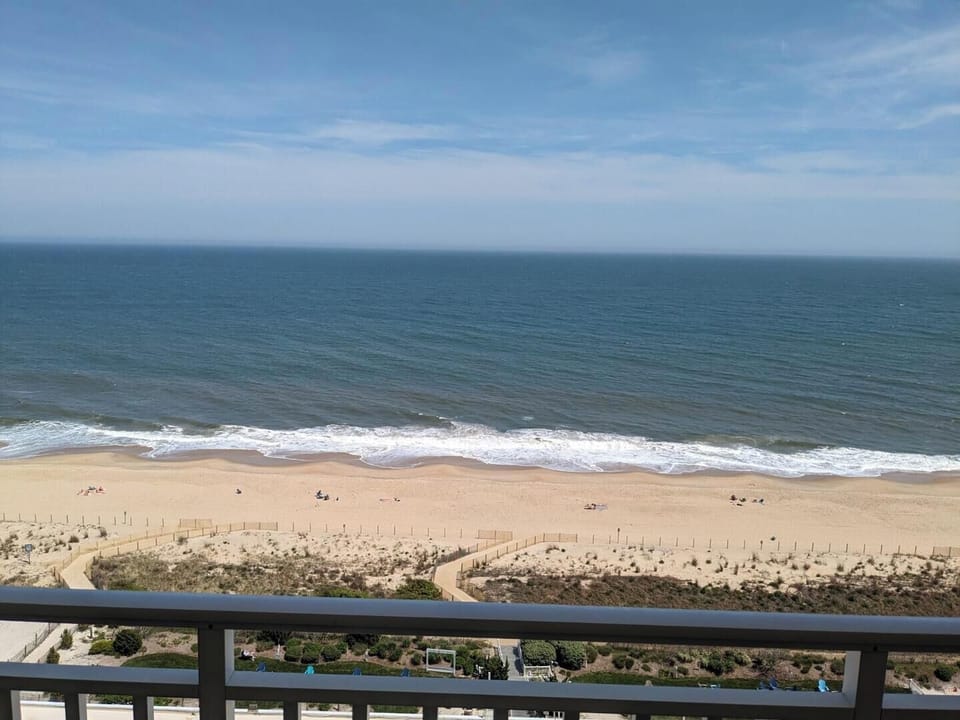 View of the beach from condo