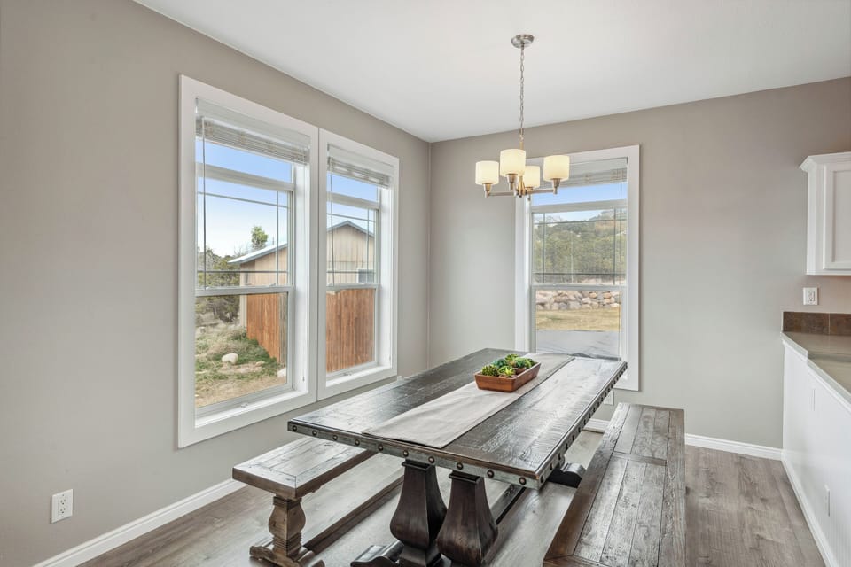 Gather around the table, seats 10 comfortable, laugh, and make memories.