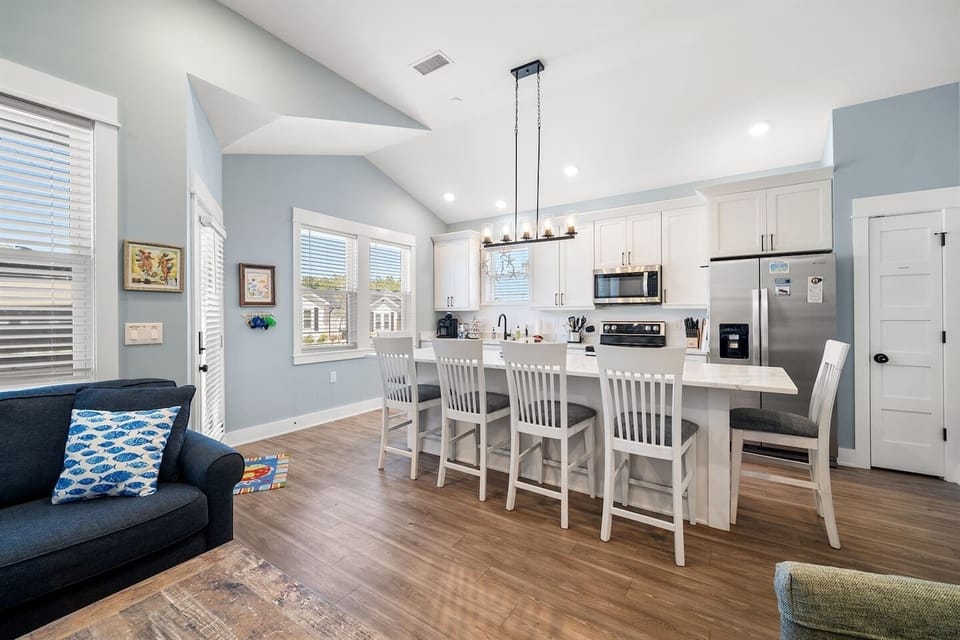 Open-concept kitchen and dining area