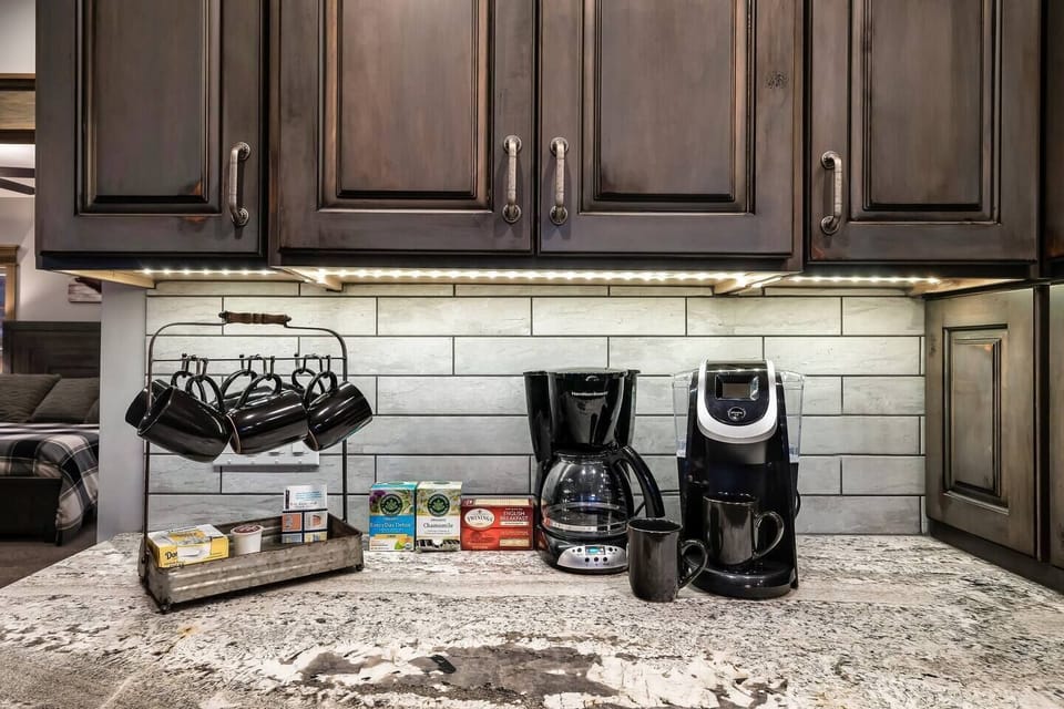This dedicated coffee station is perfect for your morning brew.