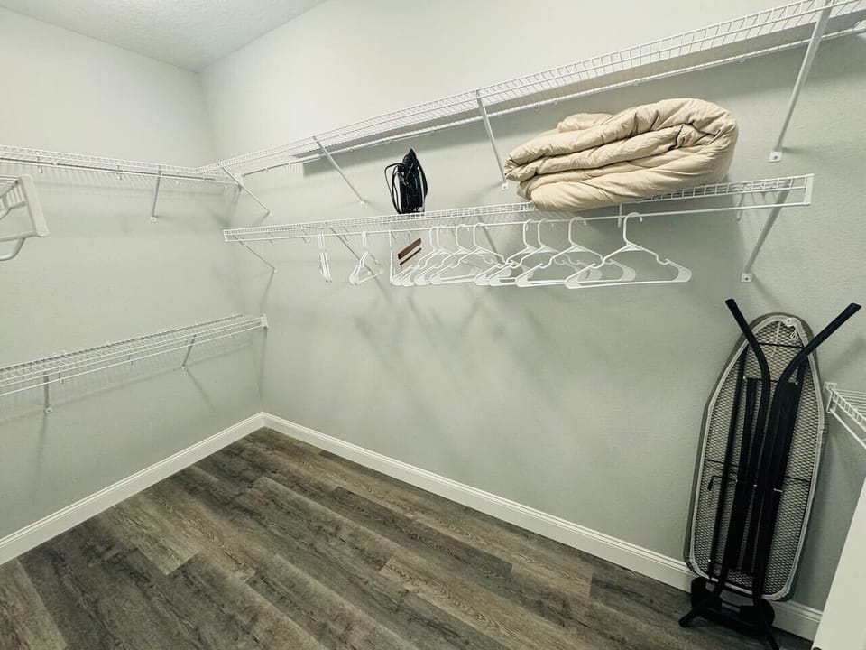 Walk in closet in master bedroom