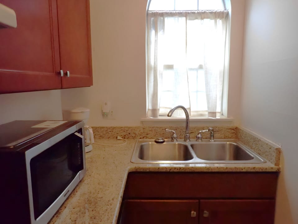 Kitchen includes stainless steel appliances, microwave, stove, dishwasher.