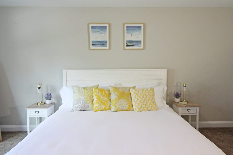 Master bedroom includes a walk-in closet, private bathroom, smart TV & more.