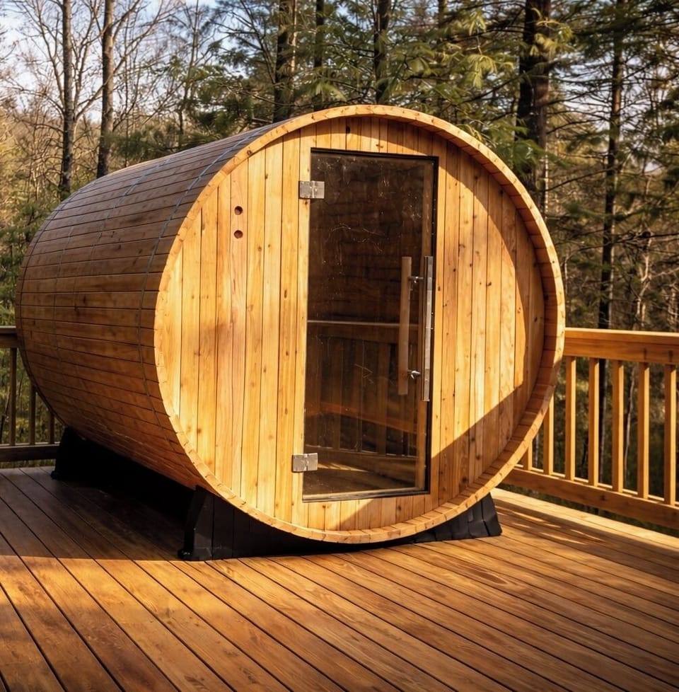 Unwind in your own cedar barrel sauna after a day exploring Blue Ridge. 