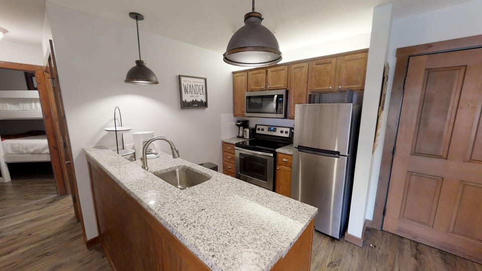 Indoors, Kitchen, Refrigerator, Microwave, Oven