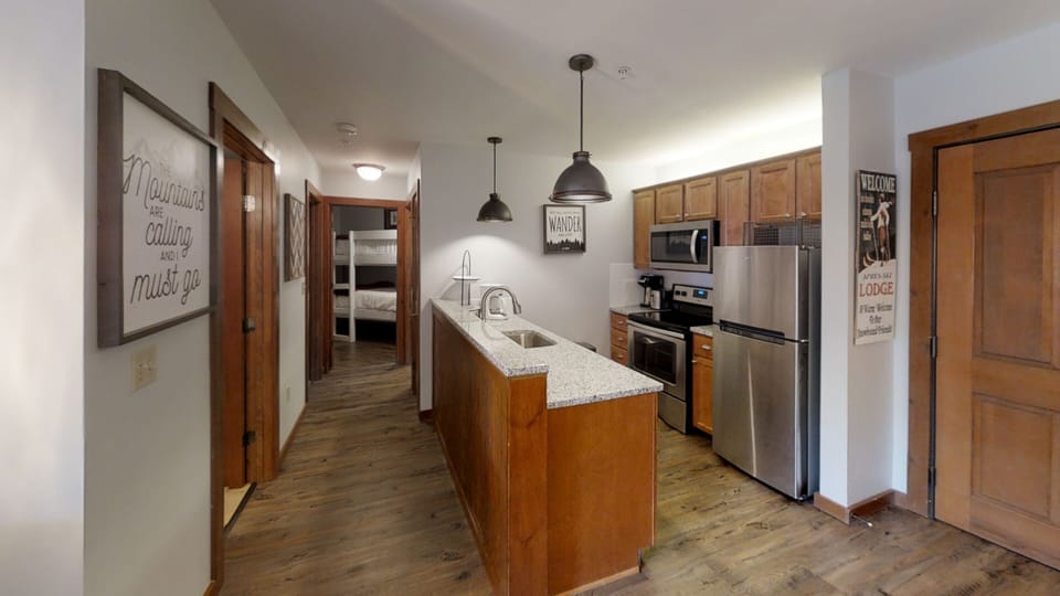Indoors, Floor, Flooring, Kitchen, Refrigerator