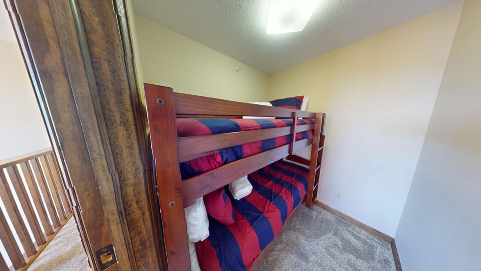 Indoors, Hardwood, Stained Wood, Furniture, Bed