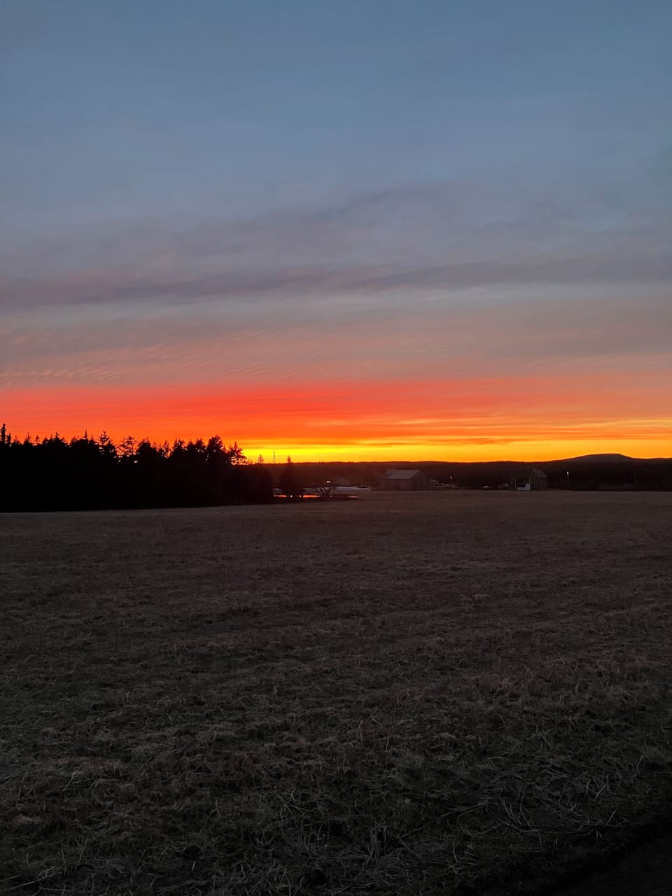 Sunset view from the back patio of the cottage