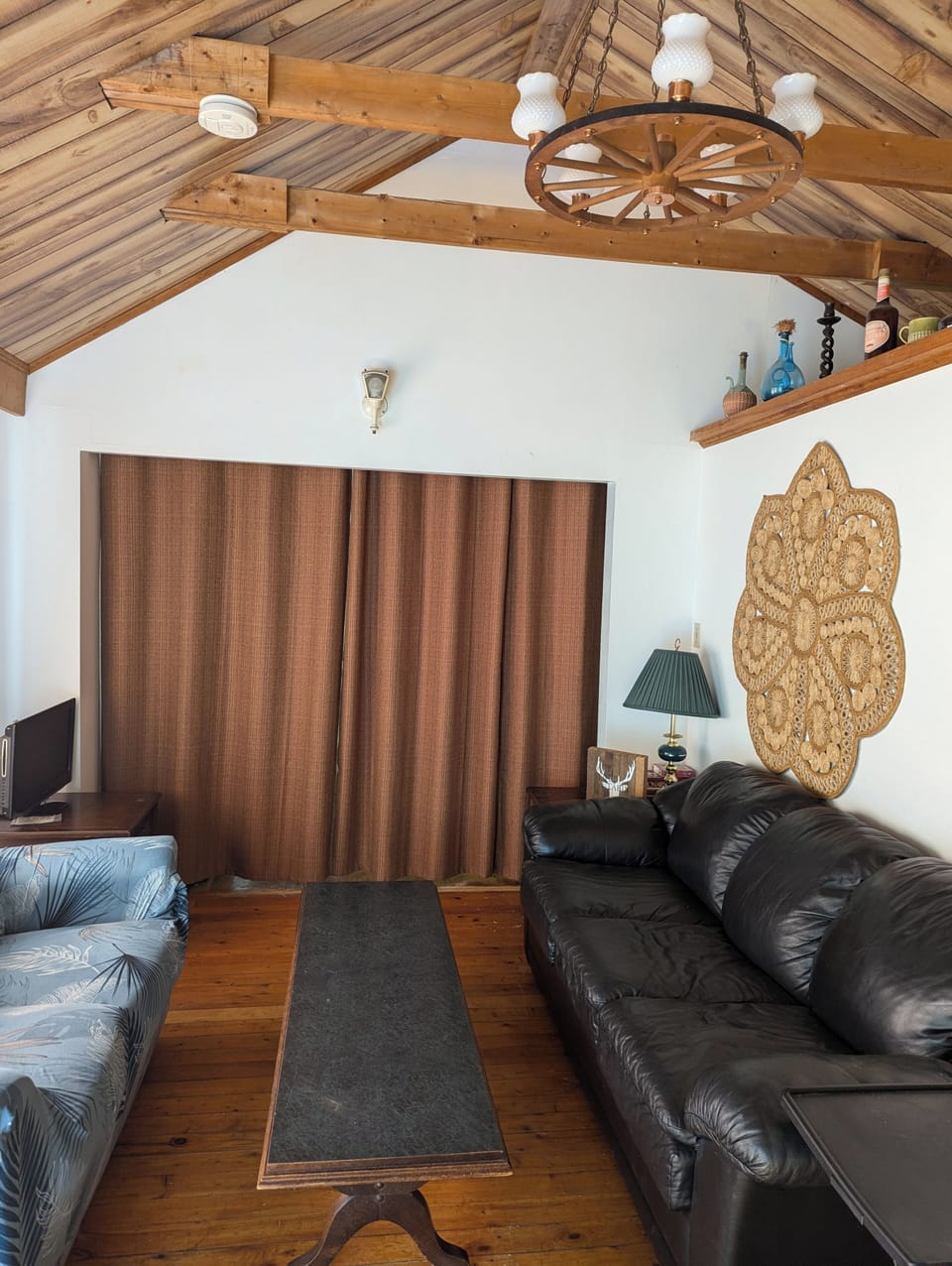 Living Room facing curtained off 2nd bdrm