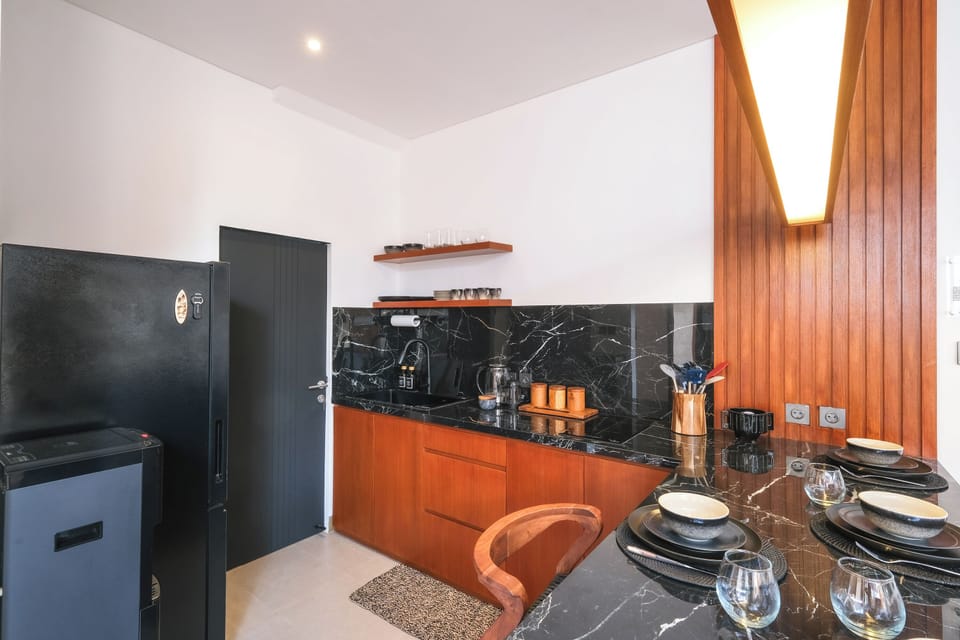 Villa, 2 Bedrooms, Pool View | Private kitchen | Fridge, stovetop, electric kettle, blender