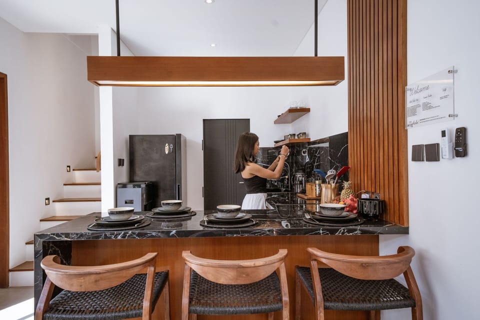 Villa, 2 Bedrooms, Pool View | Private kitchen | Fridge, stovetop, electric kettle, blender