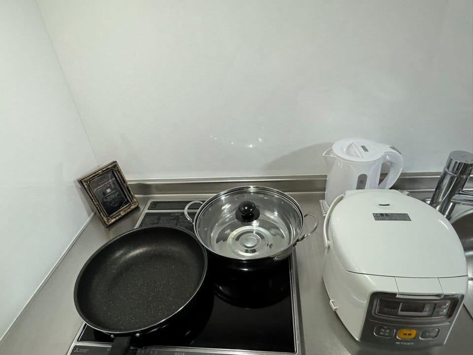 Economy Apartment | Private kitchen | Fridge, microwave, stovetop, electric kettle