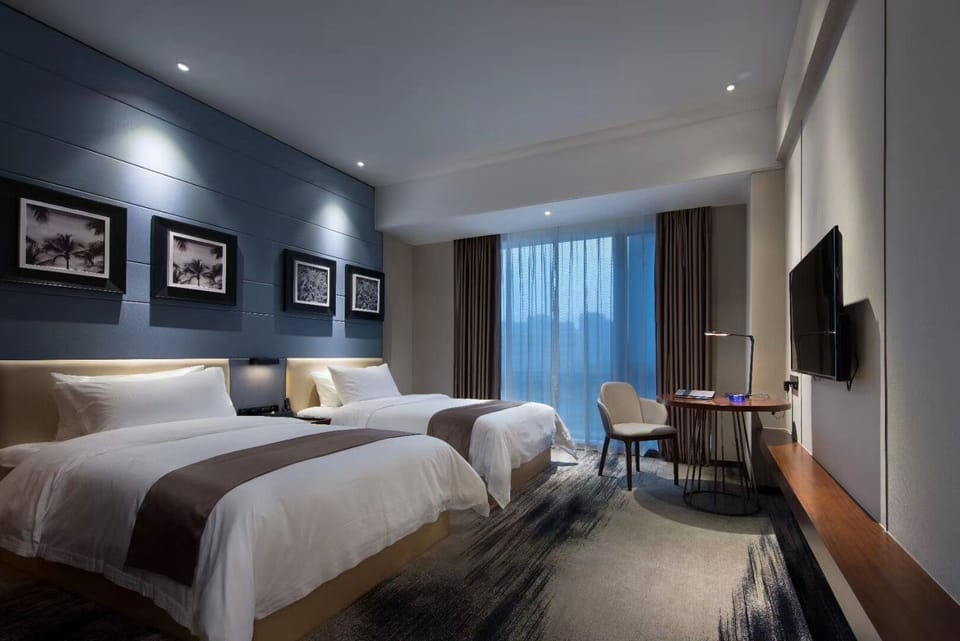 In-room safe, desk, laptop workspace, blackout drapes